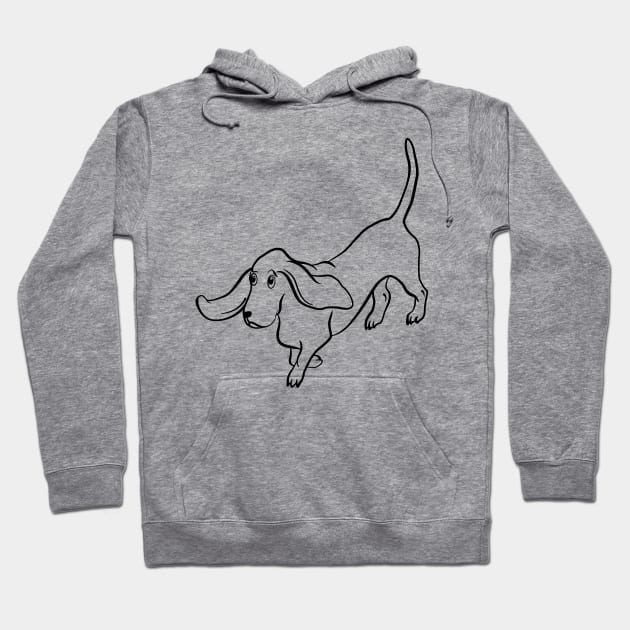 Trotting Basset Hound Hoodie by illucalliart